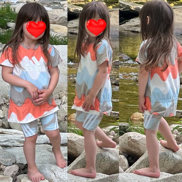 Adidas X Marimekko All Over Print Shorts Set, Size 4T, Multicolored - Picture 2 of 16